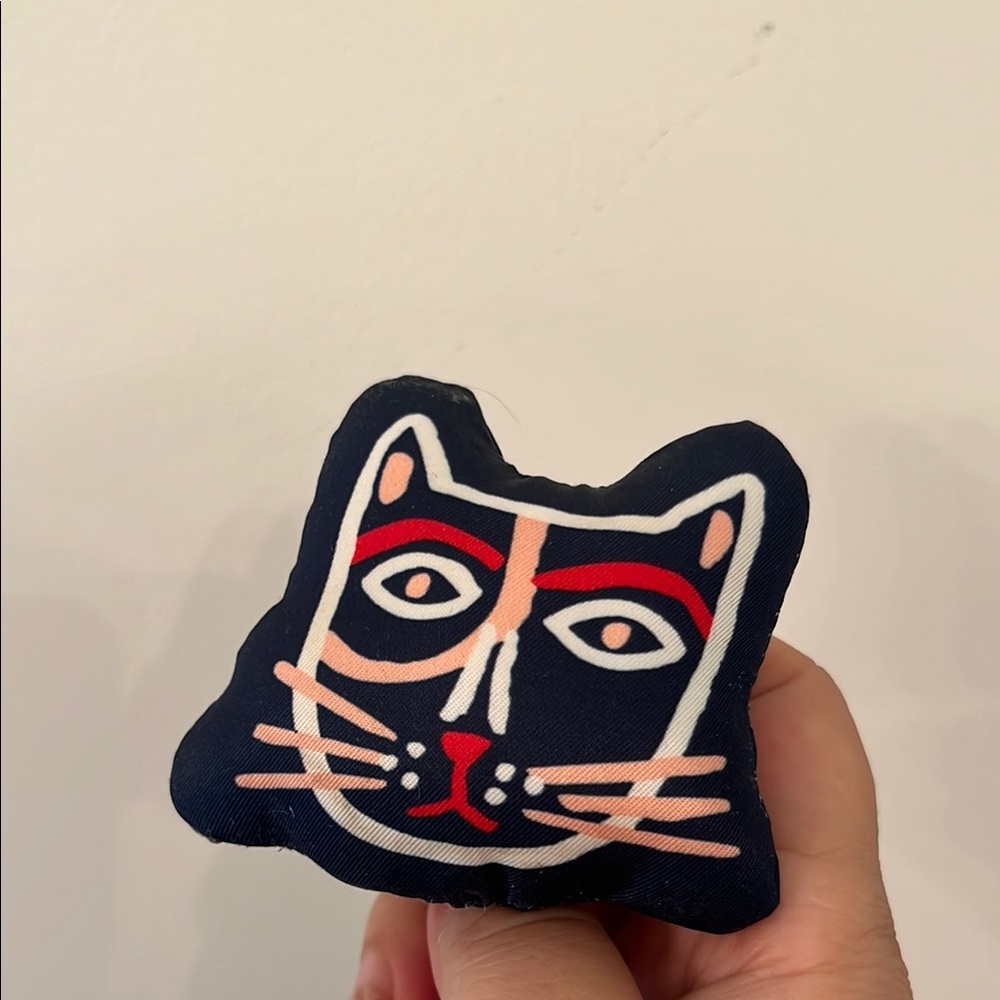 Stylish Cat Face plush Toy - Black and Red cute new! For kids or pets dog or cat